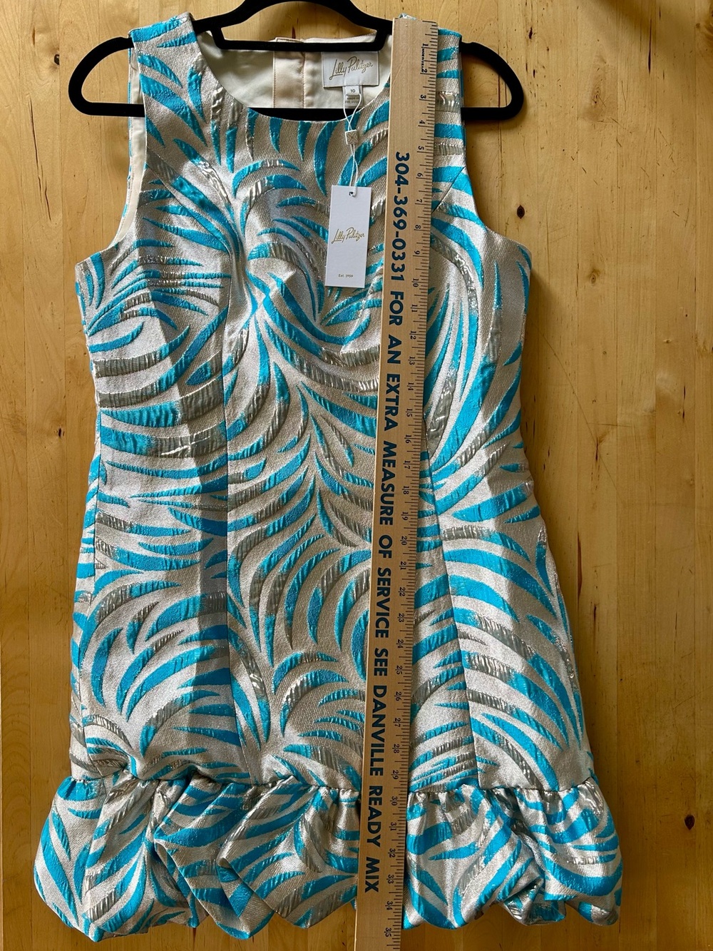 Lilly Pulitzer Faylinn Shift Dress Breezy Aqua Midnight Sparks Brocade 10 NWT - Picture 13 of 14
